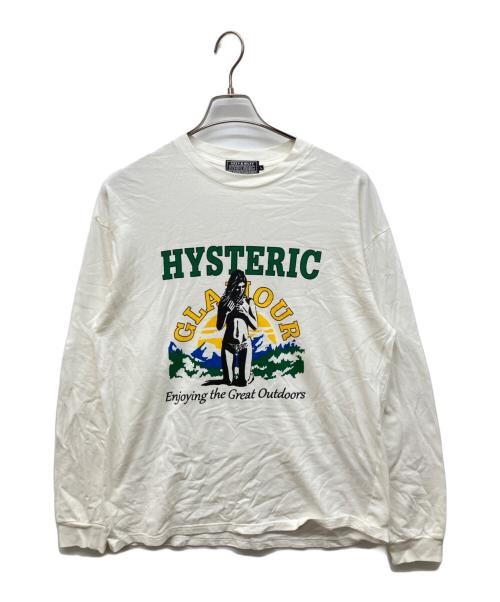 Hysteric Glamour（ヒステリックグラマー）Hysteric Glamour (ヒステリックグラマー) GREAT OUTDOOR Tシャツ ホワイト サイズ:Lの古着・服飾アイテム