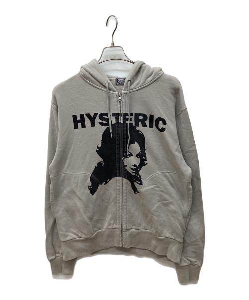 Hysteric Glamour（ヒステリックグラマー）Hysteric Glamour (ヒステリックグラマー) HGAS/WOMAN HEAD ジップアップパーカー グレー サイズ:Lの古着・服飾アイテム