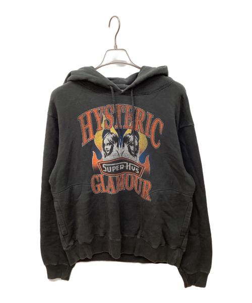 Hysteric Glamour（ヒステリックグラマー）Hysteric Glamour (ヒステリックグラマー) FLARE WOMAN パーカー ブラック サイズ:Lの古着・服飾アイテム