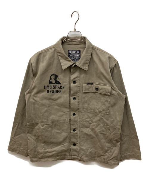 Hysteric Glamour（ヒステリックグラマー）Hysteric Glamour (ヒステリックグラマー) HYS SPACE BENDER M-44 HBTシャツジャケット ベージュ サイズ:Lの古着・服飾アイテム