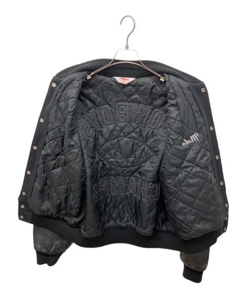 EMPIRE（エンパイア）EMPIRE (エンパイア) ヴィンテージレザー切り替えスタジャン ブラック サイズ:XLの古着・服飾アイテム