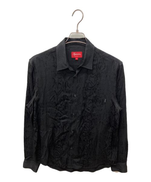 SUPREME（シュプリーム）Supreme (シュプリーム) SNAKESKIN JACQUARD SHIRT ブラック サイズ:Sの古着・服飾アイテム