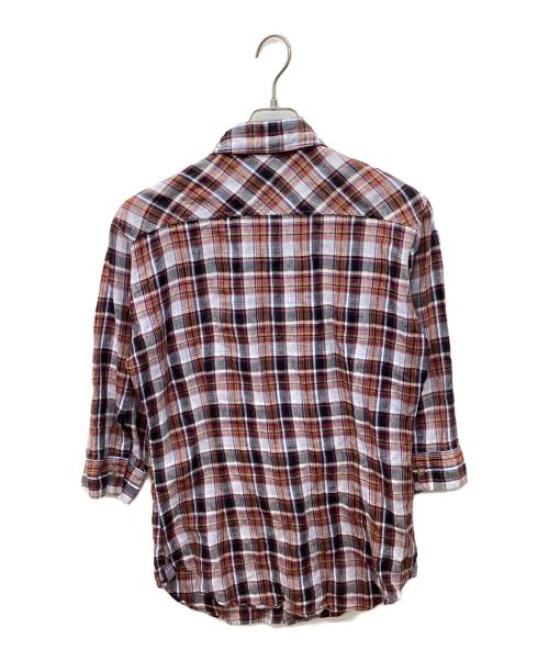Vivienne Westwood man（ヴィヴィアン ウェストウッド マン）Vivienne Westwood man (ヴィヴィアン ウェストウッド マン) チェックリネンシャツ レッド サイズ:48の古着・服飾アイテム