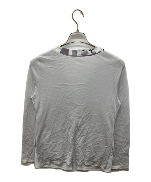 LEONARD SPORT（レオナール スポーツ）LEONARD SPORT (レオナール スポーツ) シアーフラワーカーディガン グレー サイズ:40の古着・服飾アイテム