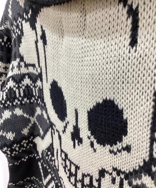 VANSON（バンソン）VANSON (バンソン) スカルデザイン カーディガン ブラック サイズ:L 未使用品の古着・服飾アイテム