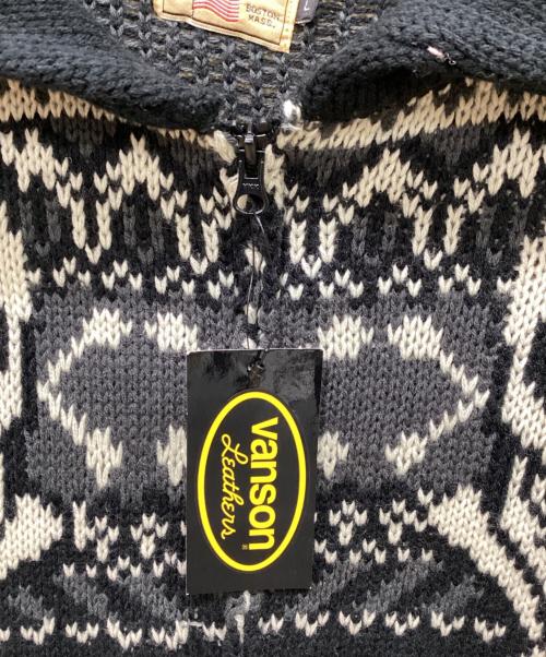 VANSON（バンソン）VANSON (バンソン) スカルデザイン カーディガン ブラック サイズ:L 未使用品の古着・服飾アイテム