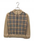 BURBERRY BLACK LABELバーバリーブラックレーベル）の古着「ノヴァチェックニットジャケット」｜ベージュ