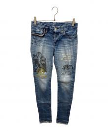 Hysteric Glamour（ヒステリックグラマー）の古着「MC5 GUITAR ARMY スタッズデニムパンツ」｜インディゴ