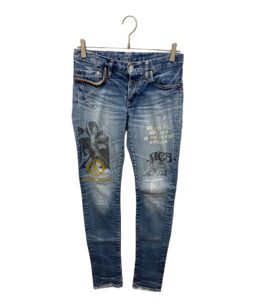 Hysteric Glamour（ヒステリックグラマー）Hysteric Glamour (ヒステリックグラマー) MC5 GUITAR ARMY スタッズデニムパンツ インディゴ サイズ:XXSの古着・服飾アイテム