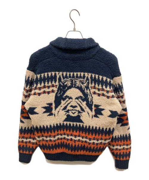 Hysteric Glamour（ヒステリックグラマー）Hysteric Glamour (ヒステリックグラマー) SEE NO EVIL ジャカード ショールカーディガン ベージュ サイズ:Mの古着・服飾アイテム