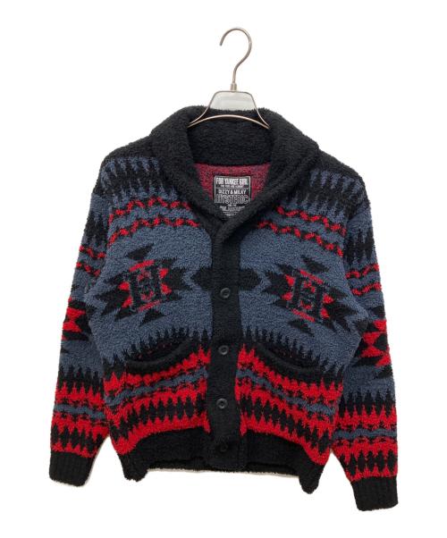 Hysteric Glamour（ヒステリックグラマー）Hysteric Glamour (ヒステリックグラマー) SEE NO EVIL ジャカード ショールカーディガン ブラック サイズ:Mの古着・服飾アイテム