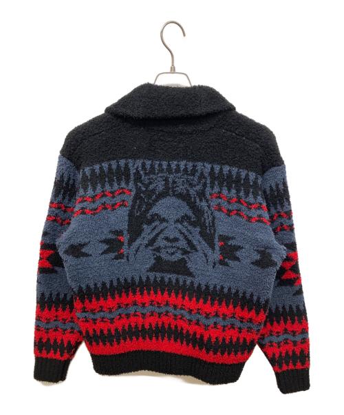 Hysteric Glamour（ヒステリックグラマー）Hysteric Glamour (ヒステリックグラマー) SEE NO EVIL ジャカード ショールカーディガン ブラック サイズ:Mの古着・服飾アイテム