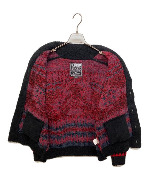 Hysteric Glamour（ヒステリックグラマー）Hysteric Glamour (ヒステリックグラマー) SEE NO EVIL ジャカード ショールカーディガン ブラック サイズ:Mの古着・服飾アイテム