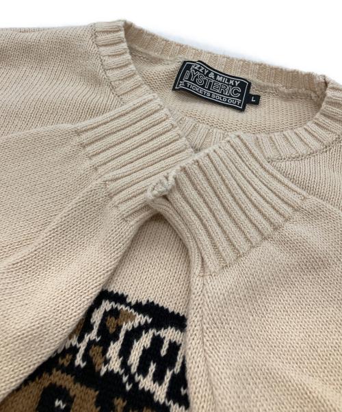 Hysteric Glamour（ヒステリックグラマー）Hysteric Glamour (ヒステリックグラマー) BEAR PANTHERジャカード セーター ベージュ サイズ:Lの古着・服飾アイテム