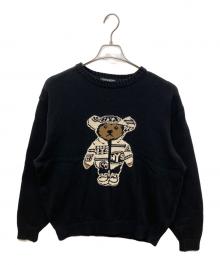 Hysteric Glamour（ヒステリックグラマー）の古着「BEAR PANTHERジャカード セーター」｜ブラック