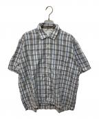COMME des GARCONS SHIRTコムデギャルソンシャツ）の古着「オープンカラーチェックシャツ」｜ブルー