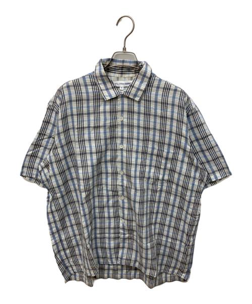 COMME des GARCONS SHIRT（コムデギャルソンシャツ）COMME des GARCONS SHIRT (コムデギャルソンシャツ) オープンカラーチェックシャツ ブルー サイズ:Mの古着・服飾アイテム