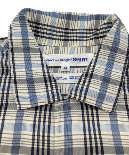 COMME des GARCONS SHIRT（コムデギャルソンシャツ）COMME des GARCONS SHIRT (コムデギャルソンシャツ) オープンカラーチェックシャツ ブルー サイズ:Mの古着・服飾アイテム