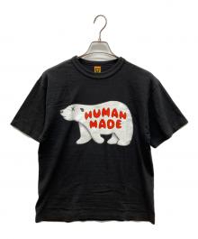HUMAN MADE×KAWS（ヒューマンメイド×カウズ）の古着「コラボシロクマロゴTシャツ」｜ブラック