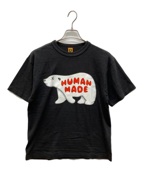 HUMAN MADE（ヒューマンメイド）HUMAN MADE (ヒューマンメイド) KAWS (カウズ) コラボシロクマロゴTシャツ ブラック サイズ:Lの古着・服飾アイテム