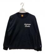 HUMAN MADEヒューマンメイド）の古着「フラミンゴプリントロングスリーブTシャツ」｜ブラック