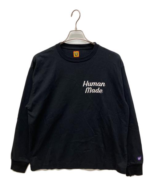 HUMAN MADE（ヒューマンメイド）HUMAN MADE (ヒューマンメイド) フラミンゴプリントロングスリーブTシャツ ブラック サイズ:Mの古着・服飾アイテム