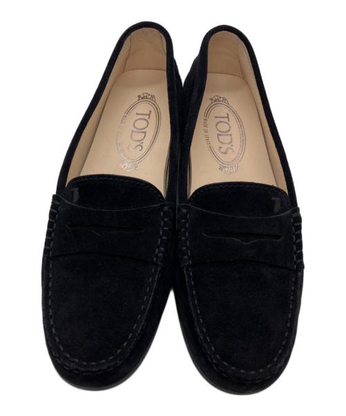 TOD'S（トッズ）TOD'S (トッズ) ラバーぺブル ゴンミーニ　スウェードドライビングシューズ ブラック サイズ:35 1/2の古着・服飾アイテム