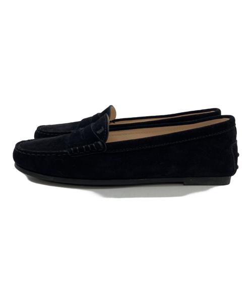 TOD'S（トッズ）TOD'S (トッズ) ラバーぺブル ゴンミーニ　スウェードドライビングシューズ ブラック サイズ:35 1/2の古着・服飾アイテム
