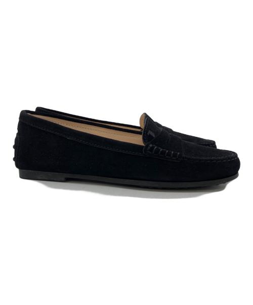 TOD'S（トッズ）TOD'S (トッズ) ラバーぺブル ゴンミーニ　スウェードドライビングシューズ ブラック サイズ:35 1/2の古着・服飾アイテム