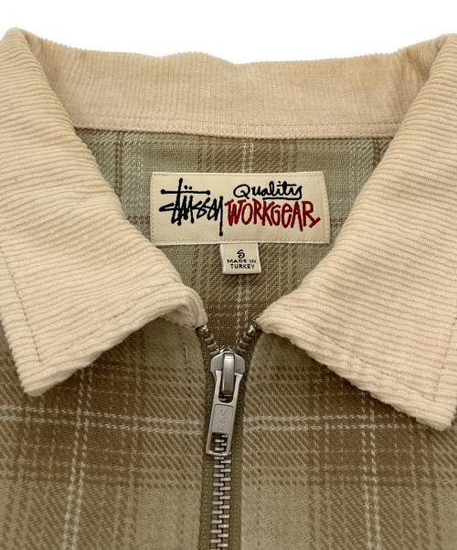 stussy（ステューシー）stussy (ステューシー) FRANK PLAID ZIP SHIRT ブラウン サイズ:Sの古着・服飾アイテム