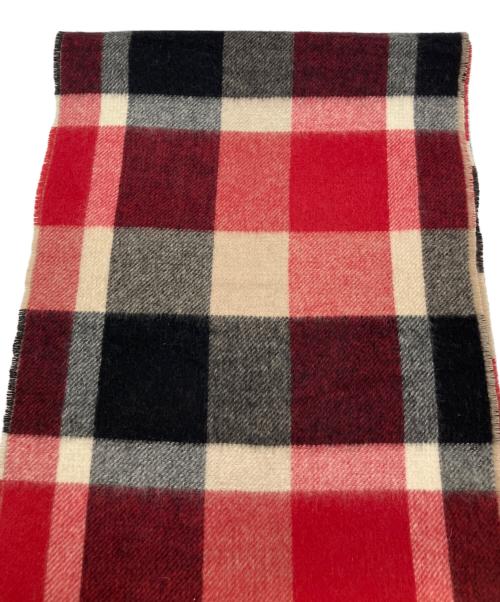 BLACK LABEL CRESTBRIDGE（ブラックレーベル クレストブリッジ）BLACK LABEL CRESTBRIDGE (ブラックレーベル クレストブリッジ) カシミヤチェックマフラー レッド×ブラックの古着・服飾アイテム
