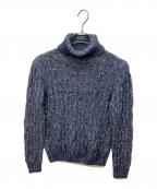 GRAN SASSOグランサッソ）の古着「ケーブルタートルネックニット」｜ブルー