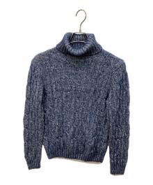GRAN SASSO（グランサッソ）の古着「ケーブルタートルネックニット」｜ブルー