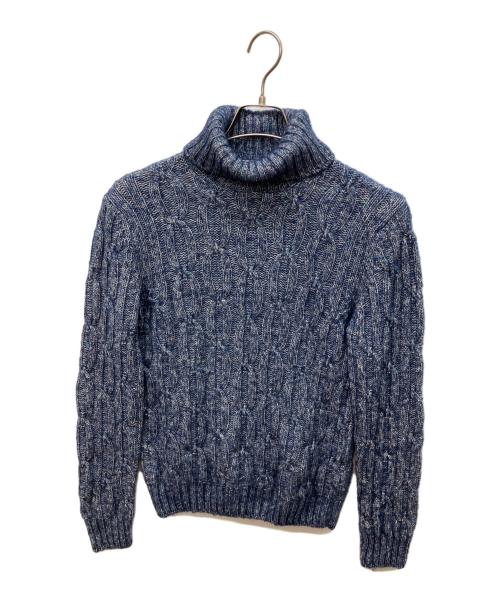 GRAN SASSO（グランサッソ）GRAN SASSO (グランサッソ) ケーブルタートルネックニット ブルー サイズ:44の古着・服飾アイテム