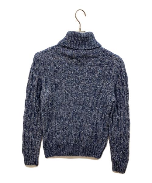 GRAN SASSO（グランサッソ）GRAN SASSO (グランサッソ) ケーブルタートルネックニット ブルー サイズ:44の古着・服飾アイテム