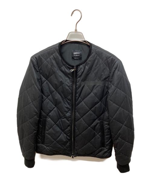 EMMETI（エンメティ）EMMETI (エンメティ) ノーカラーキルティングジャケット ブラック サイズ:46の古着・服飾アイテム