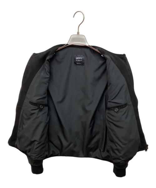 EMMETI（エンメティ）EMMETI (エンメティ) ノーカラーキルティングジャケット ブラック サイズ:46の古着・服飾アイテム