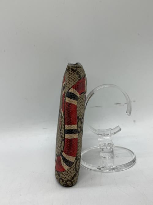 GUCCI（グッチ）GUCCI (グッチ) スネーク プリント キャンバス コインウォレット　2つ折り財部の古着・服飾アイテム