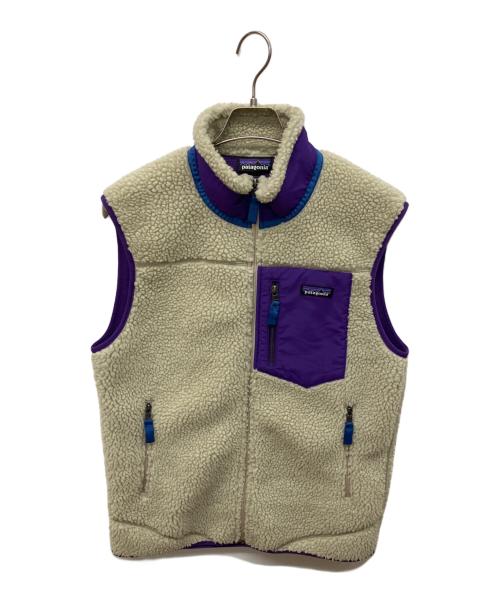 Patagonia（パタゴニア）Patagonia (パタゴニア) クラシック・レトロX・ベスト ベージュ×パープル サイズ:Mの古着・服飾アイテム