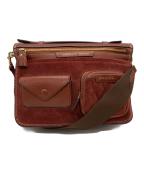 ANYA HINDMARCHアニヤ・ハインドマーチ）の古着「MULTI POCKET SATCHEL　マルチ・ポケット・サッチェル」｜ブラウン