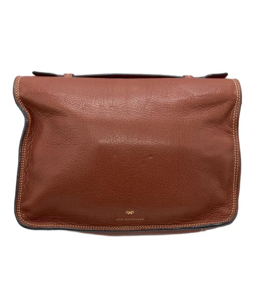 ANYA HINDMARCH（アニヤ・ハインドマーチ）ANYA HINDMARCH (アニヤ・ハインドマーチ) MULTI POCKET SATCHEL　マルチ・ポケット・サッチェル ブラウンの古着・服飾アイテム
