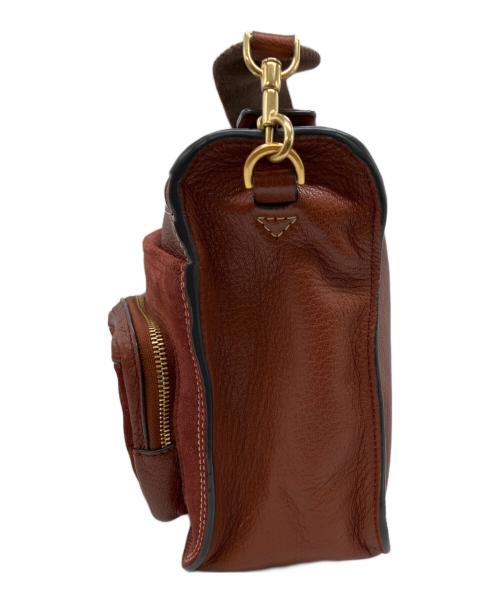 ANYA HINDMARCH（アニヤ・ハインドマーチ）ANYA HINDMARCH (アニヤ・ハインドマーチ) MULTI POCKET SATCHEL　マルチ・ポケット・サッチェル ブラウンの古着・服飾アイテム