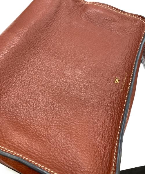 ANYA HINDMARCH（アニヤ・ハインドマーチ）ANYA HINDMARCH (アニヤ・ハインドマーチ) MULTI POCKET SATCHEL　マルチ・ポケット・サッチェル ブラウンの古着・服飾アイテム