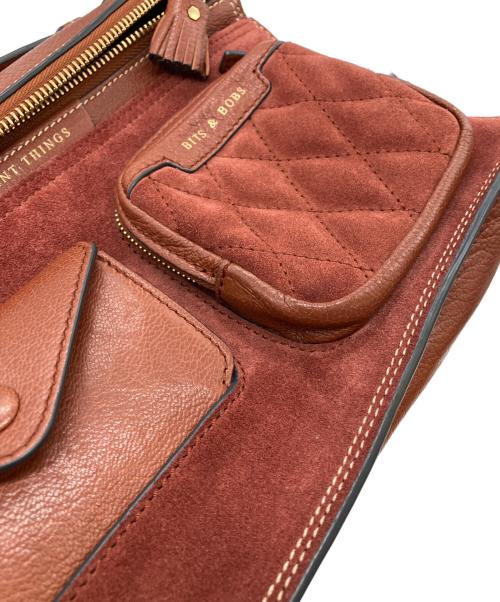 ANYA HINDMARCH（アニヤ・ハインドマーチ）ANYA HINDMARCH (アニヤ・ハインドマーチ) MULTI POCKET SATCHEL　マルチ・ポケット・サッチェル ブラウンの古着・服飾アイテム