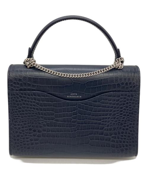 ANYA HINDMARCH（アニヤ・ハインドマーチ）ANYA HINDMARCH (アニヤ・ハインドマーチ) Small Postbox Bag ネイビーの古着・服飾アイテム
