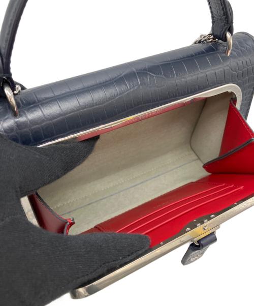 ANYA HINDMARCH（アニヤ・ハインドマーチ）ANYA HINDMARCH (アニヤ・ハインドマーチ) Small Postbox Bag ネイビーの古着・服飾アイテム