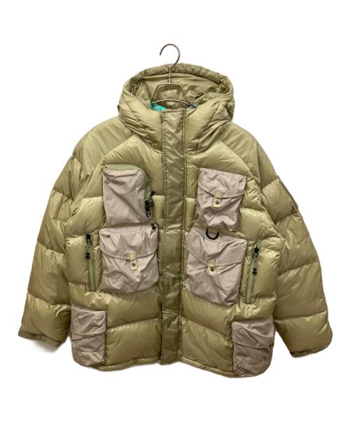 WILD THINGS（ワイルドシングス）WILD THINGS (ワイルドシングス) BAL (バル) MULTI POCKET DOWN JACKET　コラボ マルチポケットﾀﾞｳﾝｼﾞｬｹｯﾄ ベージュ サイズ:XLの古着・服飾アイテム