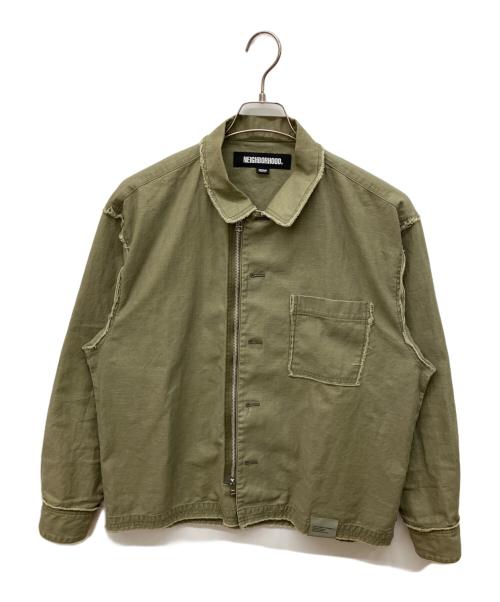 NEIGHBORHOOD（ネイバーフッド）NEIGHBORHOOD (ネイバーフッド) Untrimmed Zip Shirt カーキ サイズ:Mの古着・服飾アイテム