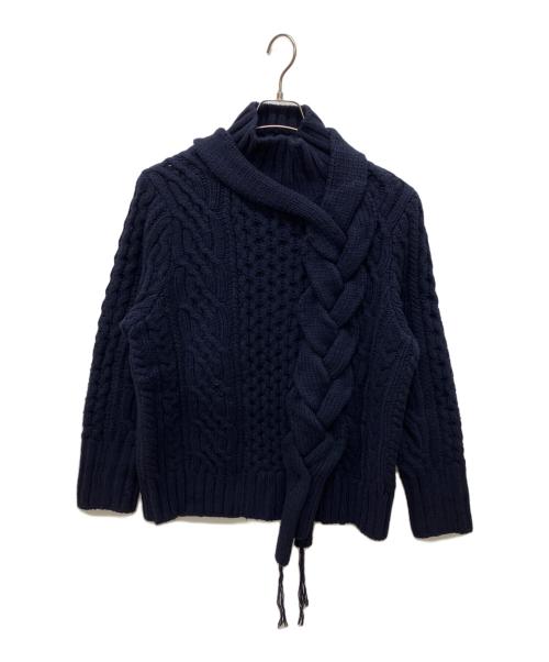 sacai（サカイ）sacai (サカイ) ローゲージモックネックニット ネイビー サイズ:1の古着・服飾アイテム
