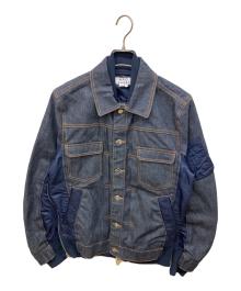 A.P.C.×sacai（アーペーセー×サカイ）の古着「MA-1ドッキングデニムジャケット」｜インディゴ